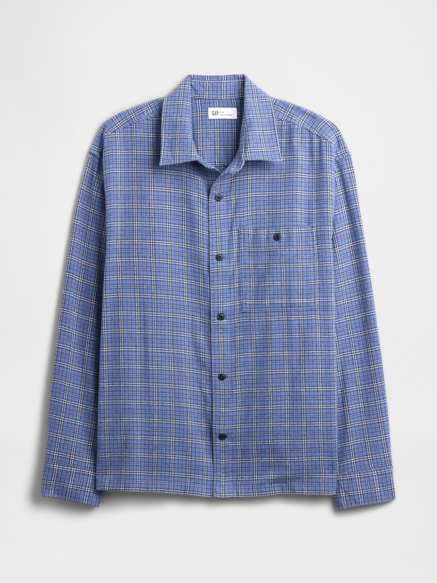 Gap Factory Flannel Shirt In Boxy Fit In Blue