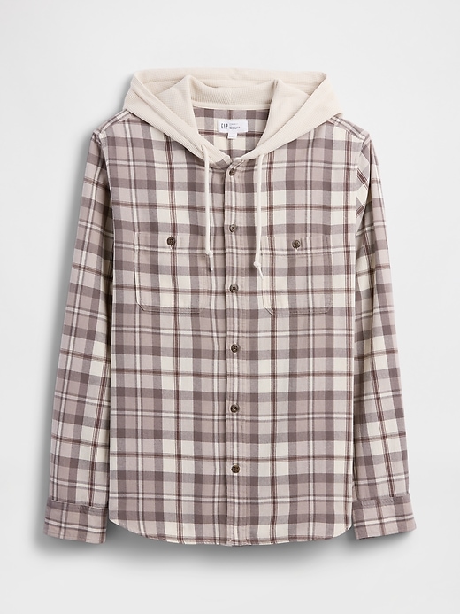Image number 3 showing, Hooded Flannel Shirt in Standard Fit