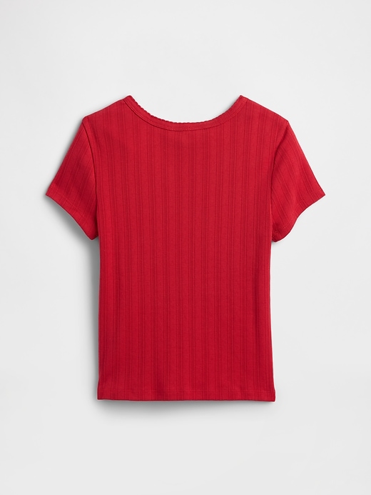 Image number 2 showing, Kids Ribbed Pointelle T-Shirt