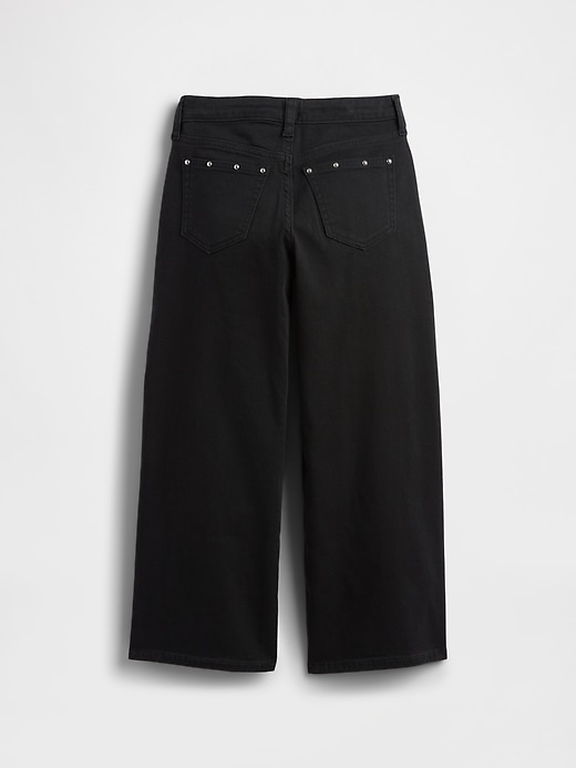 Image number 2 showing, Kids High Rise Studded Wide-Leg Jeans