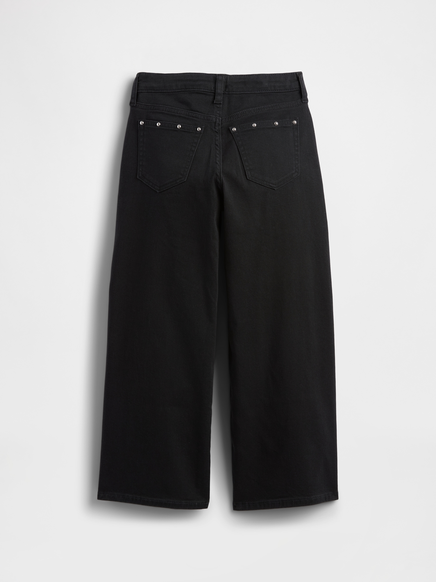 Gap Factory Kids High Rise Studded Wide-leg Jeans In Black