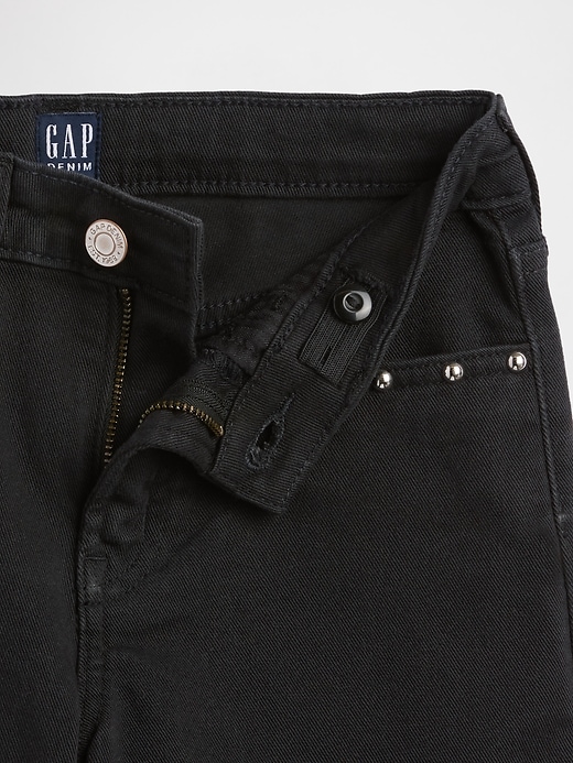 Image number 3 showing, Kids High Rise Studded Wide-Leg Jeans