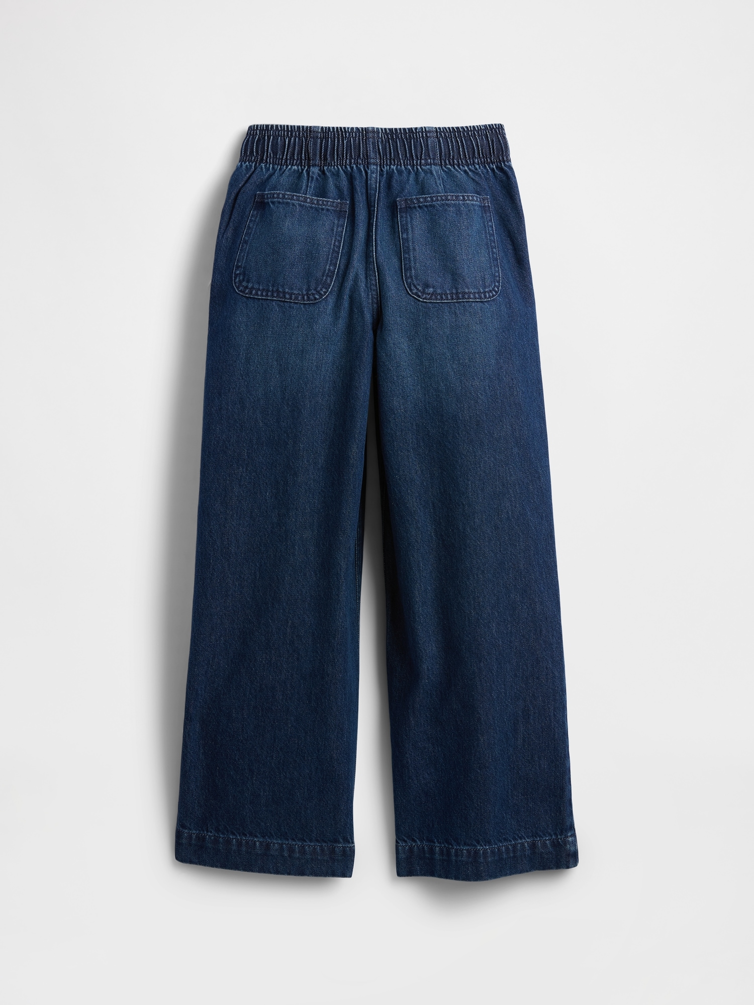 Gap Factory Kids High Rise Embroidered Pull-on Wide-leg Jeans In Blue