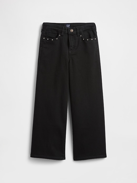 Image number 1 showing, Kids High Rise Studded Wide-Leg Jeans