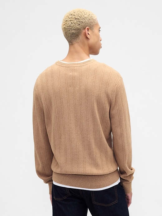 Image number 2 showing, CashSoft Ribbed Crewneck Sweater