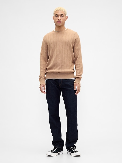 Image number 3 showing, CashSoft Ribbed Crewneck Sweater
