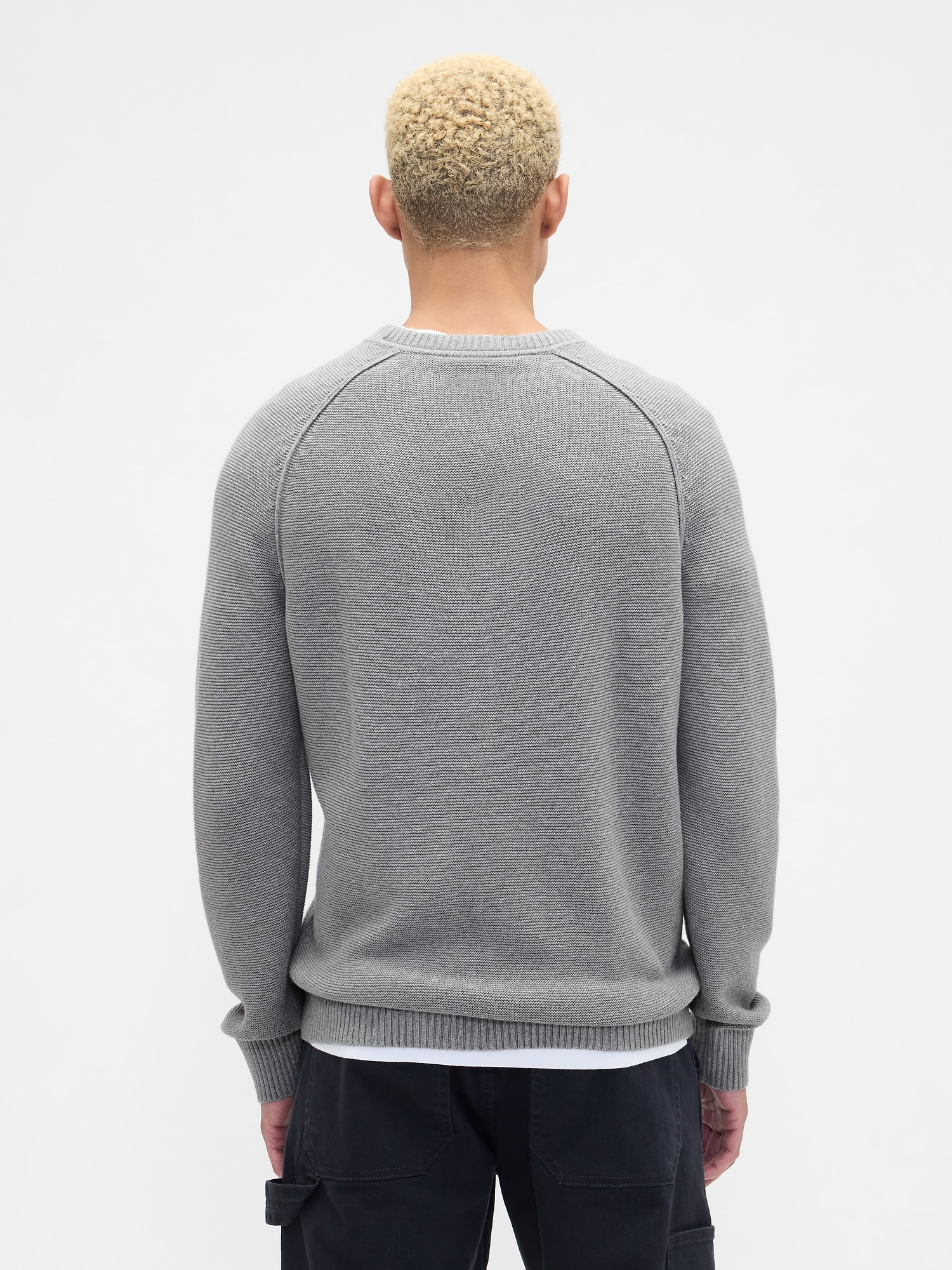 Gap Factory Garter Crewneck Sweater In Gray