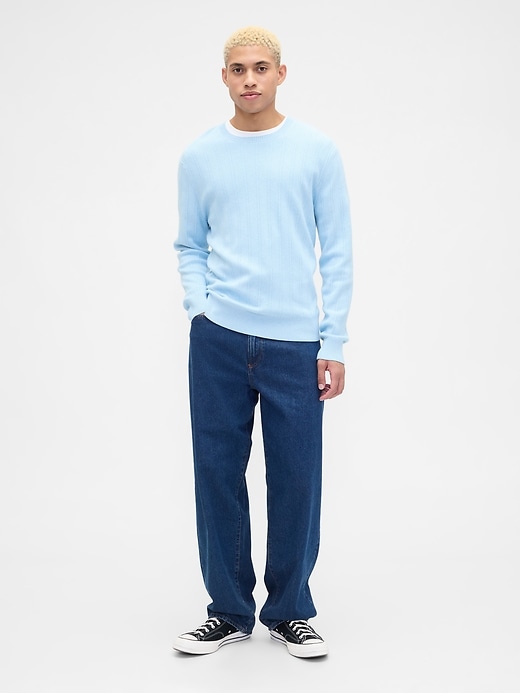 Image number 3 showing, CashSoft Ribbed Crewneck Sweater