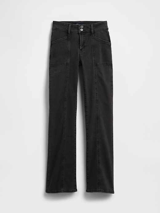 Image number 1 showing, Mid Rise Universal Seamed Baby Boot Jeans
