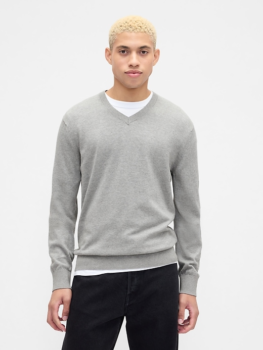 Image number 1 showing, Cotton V-Neck Sweater