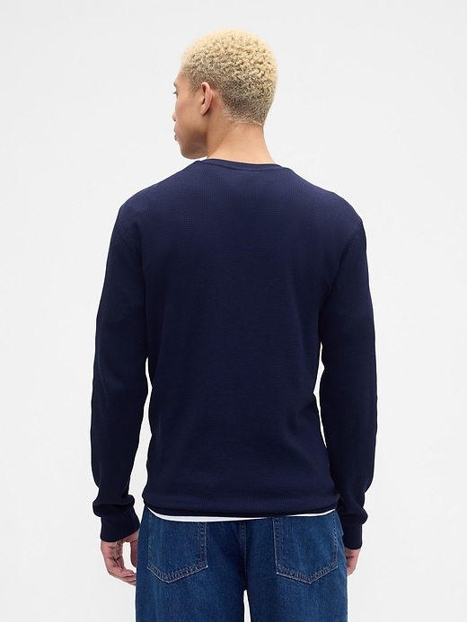Waffle-Knit Henley T-Shirt
