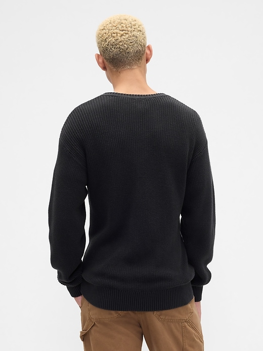 Image number 2 showing, Relaxed Ribbed V-Neck Sweater