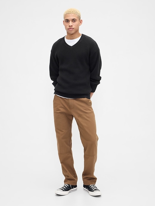 Image number 3 showing, Relaxed Ribbed V-Neck Sweater