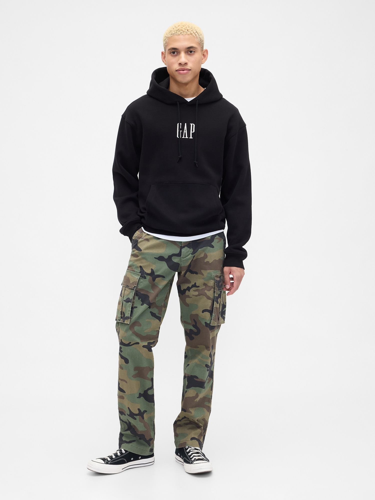 Gap Factory Vintage Soft Oversized Gap Mini-logo Hoodie In Black
