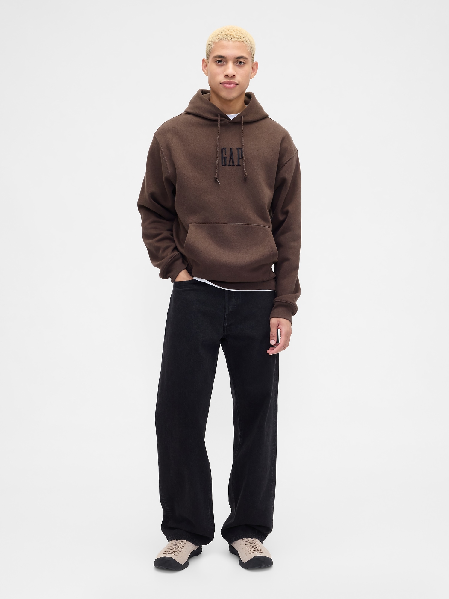Gap Factory Vintage Soft Oversized Gap Mini-logo Hoodie In Brown