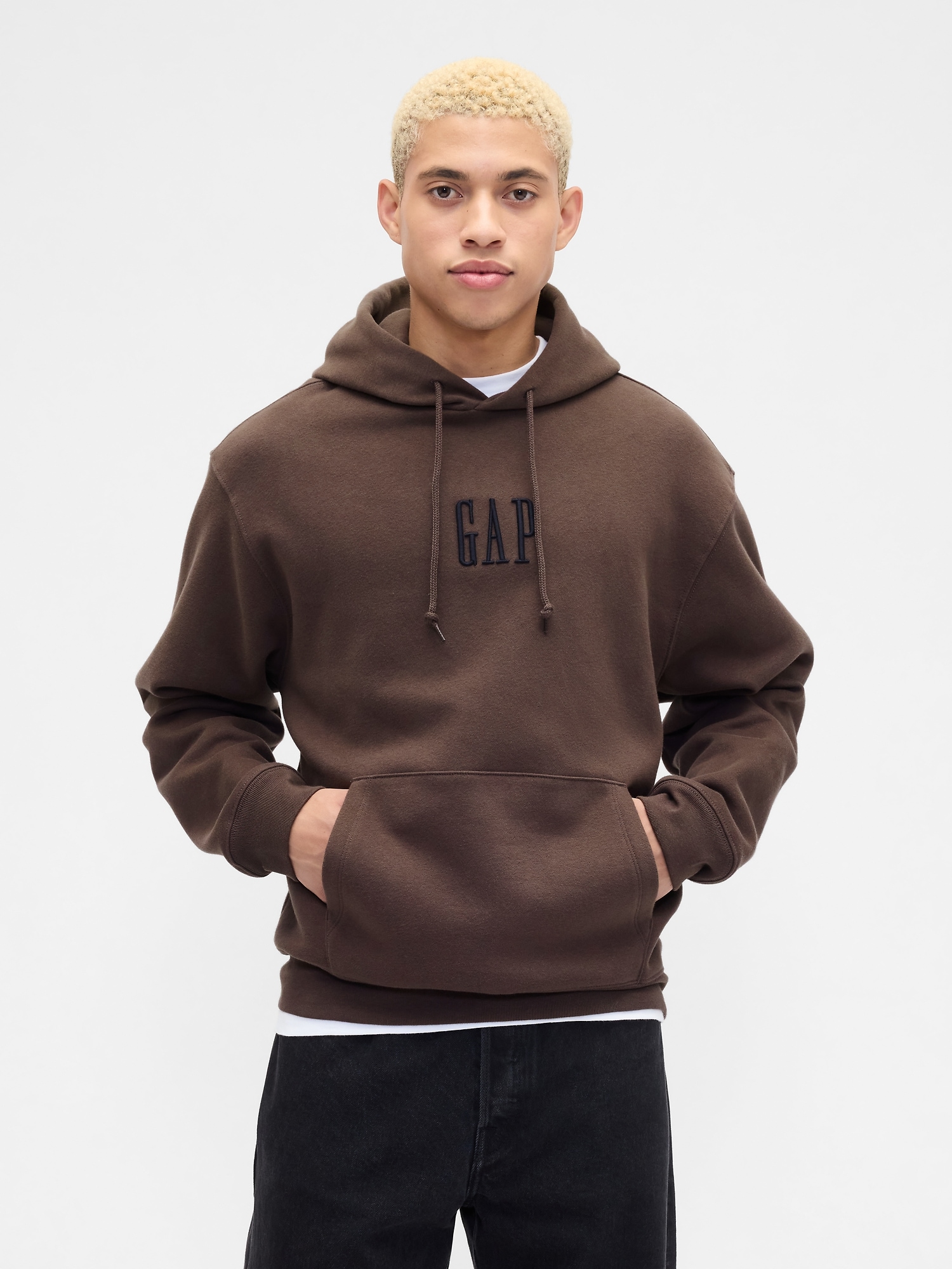 Gap Factory Vintage Soft Oversized Gap Mini-logo Hoodie In Brown