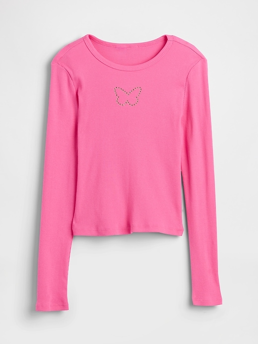 Image number 1 showing, Kids Ribbed Pointelle T-Shirt