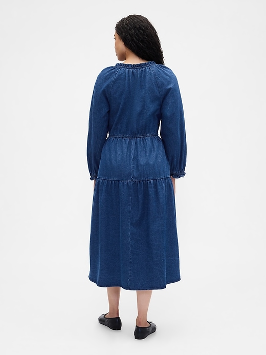 Image number 5 showing, Tiered Denim Western Midi Dress