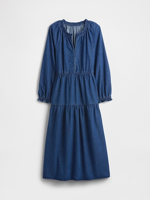 Image number 6 showing, Tiered Denim Western Midi Dress