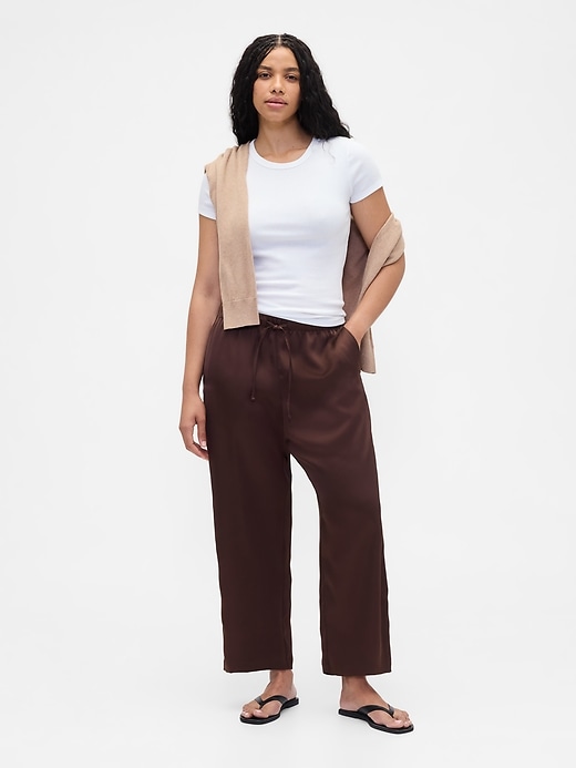 Image number 5 showing, Relaxed Straight-Leg Stripe Satin Pants