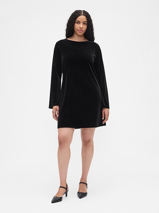 Image number 4 showing, Satin Boatneck Mini Dress