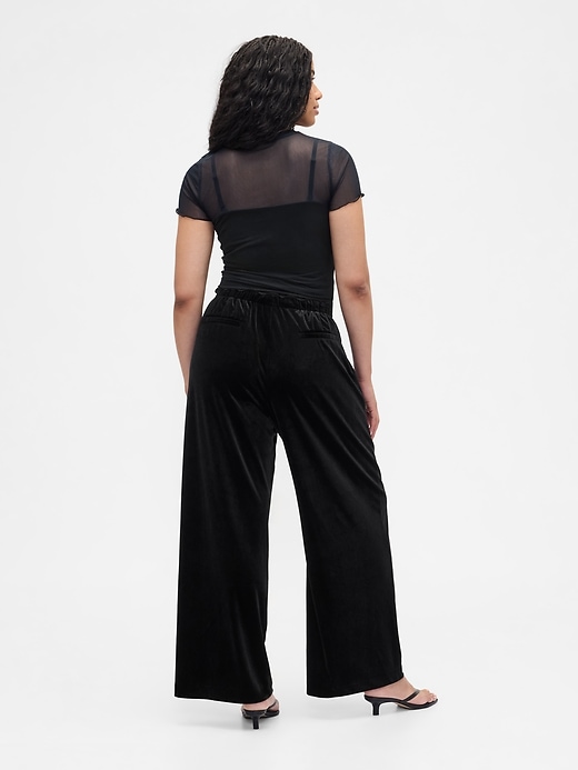Image number 6 showing, Recycled Pull-On Velour Wide-Leg Pants