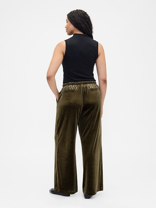 Image number 6 showing, Recycled Pull-On Velour Wide-Leg Pants