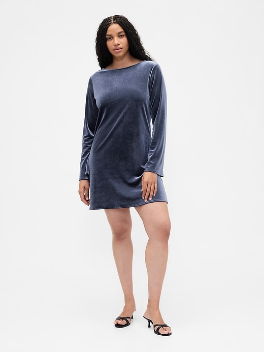 Image number 4 showing, Satin Boatneck Mini Dress