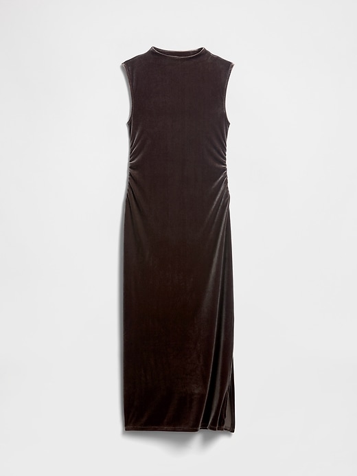 Image number 6 showing, Ruched Velvet Mockneck Midi Dress