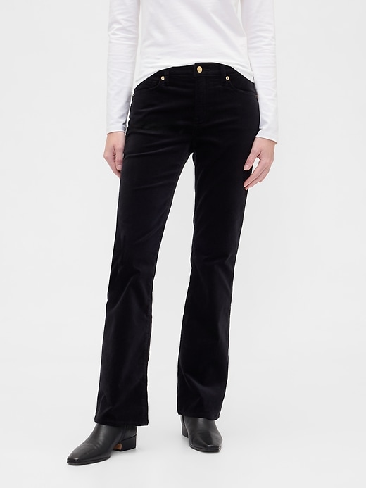 Image number 2 showing, Mid Rise Baby Boot Velvet Pants