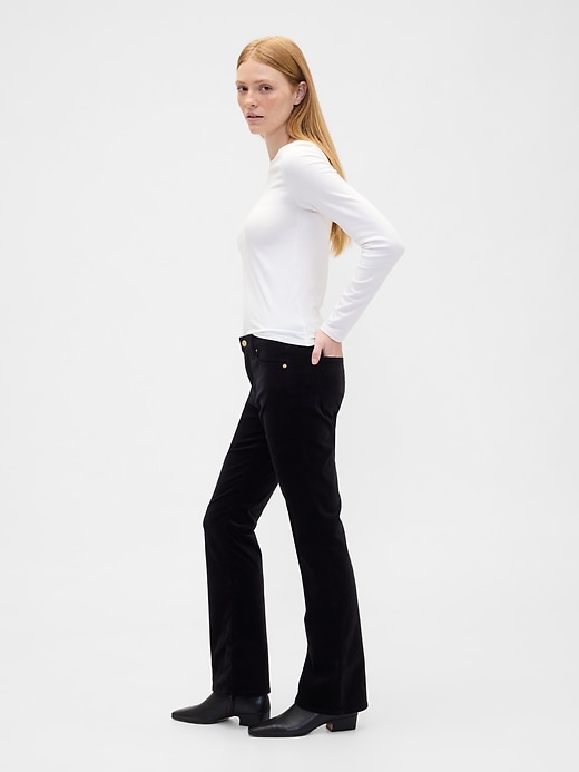 Image number 3 showing, Mid Rise Baby Boot Velvet Pants