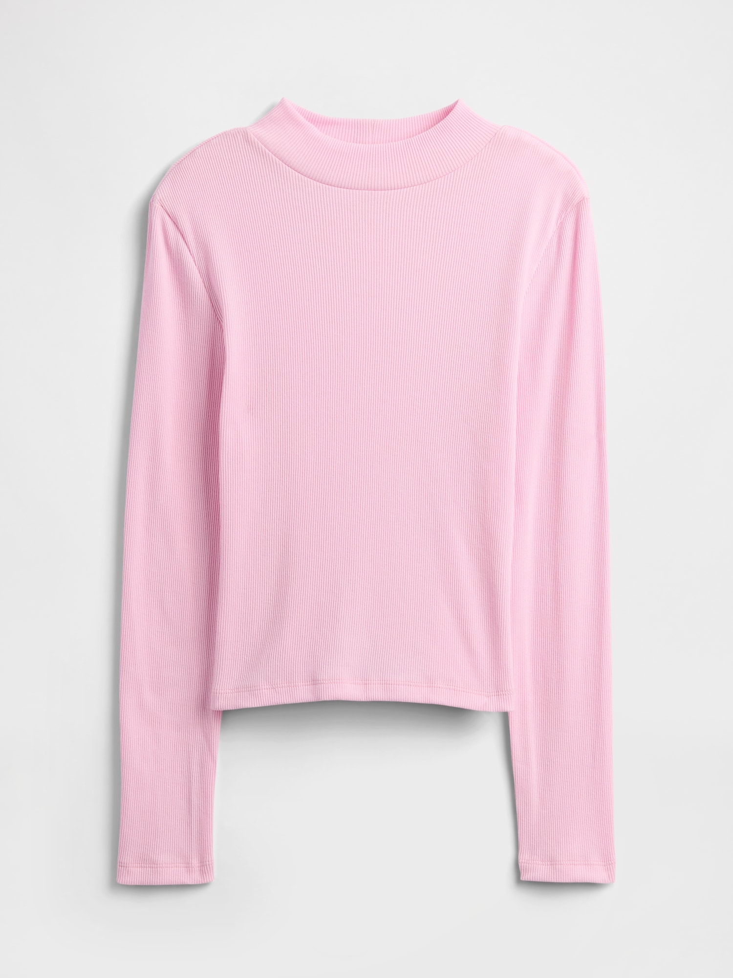 Kids Ribbed Mockneck Top - Primrose Pink