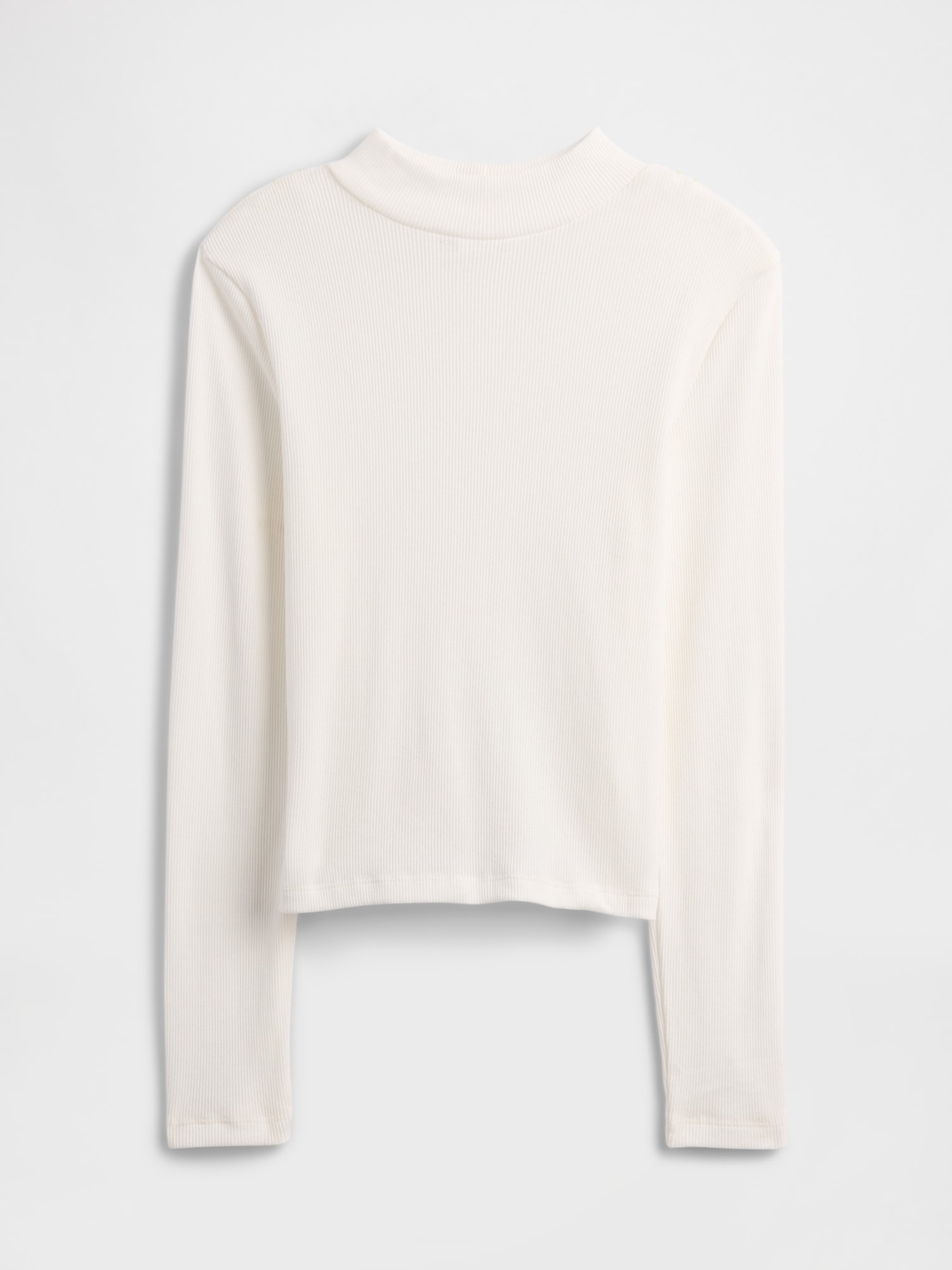 Kids Ribbed Mockneck Top - New Off White