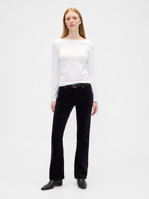 Image number 1 showing, Mid Rise Baby Boot Velvet Pants