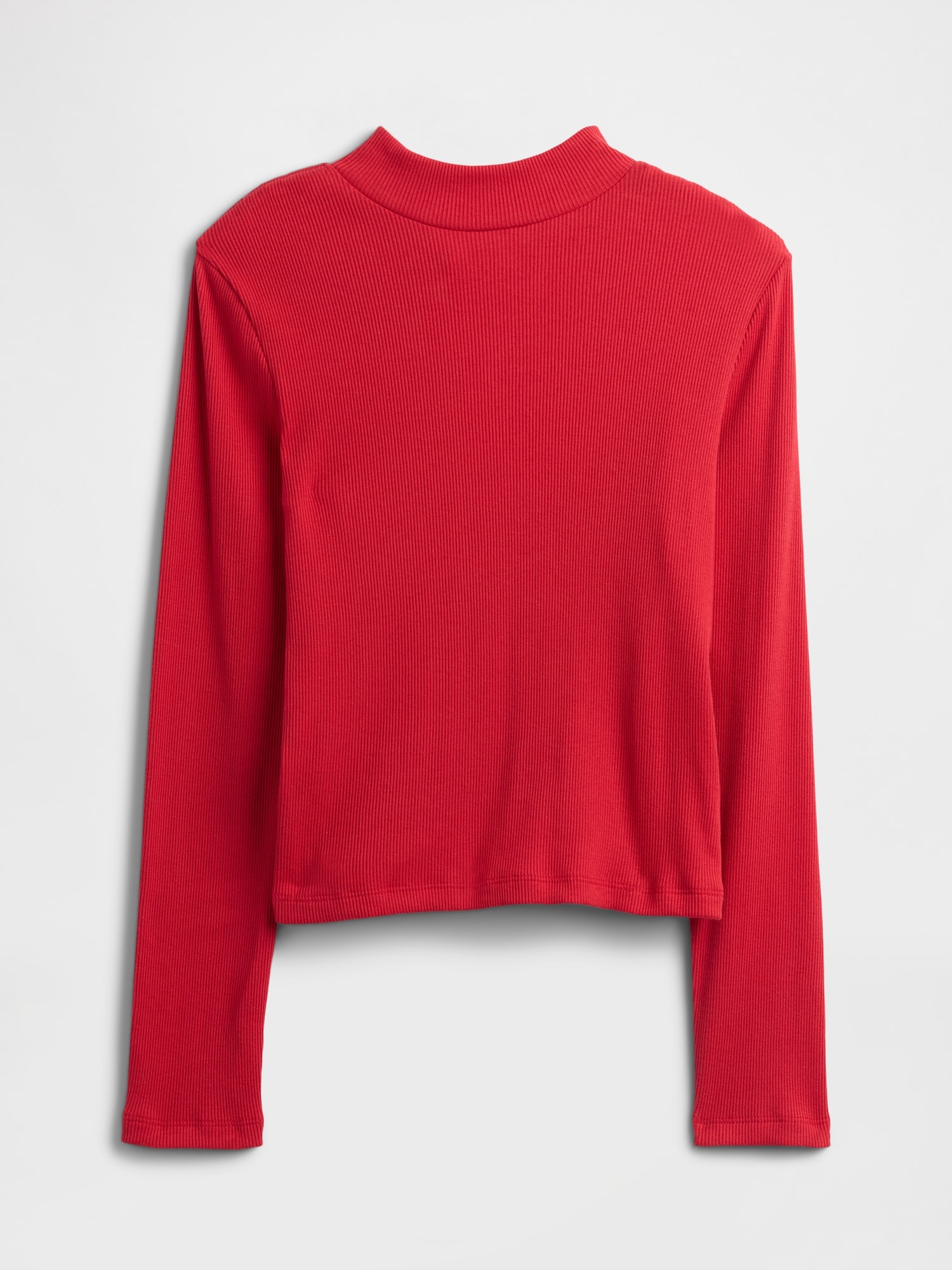 Kids Ribbed Mockneck Top - Modern Red