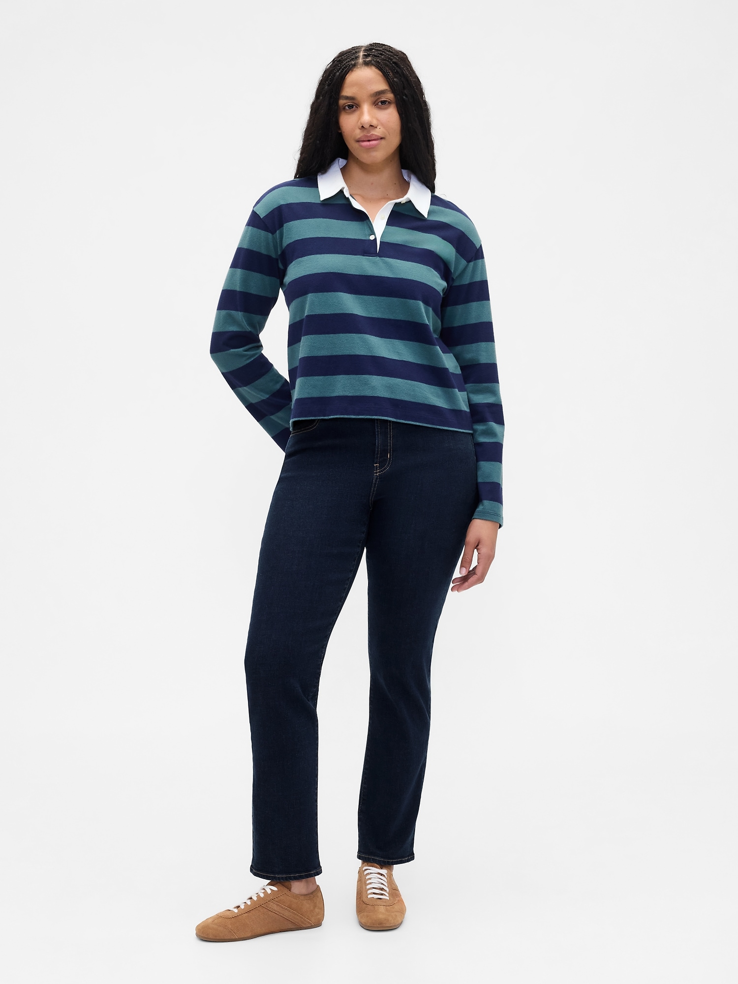 Gap Factory Mid Rise Classic Straight Jeans In Black