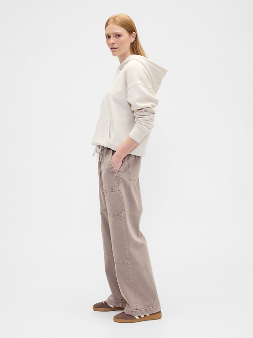 Image number 3 showing, High Rise Pull-On Wide-Leg Utility Jeans