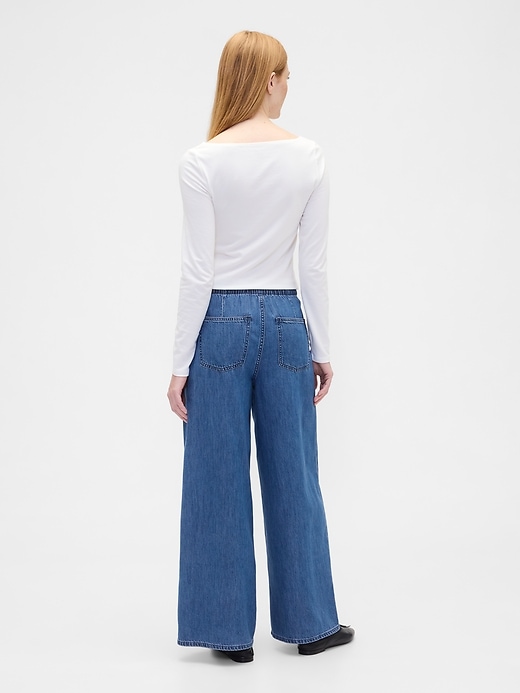 Image number 4 showing, High Rise SuperLight Pull-On Baggy Jeans