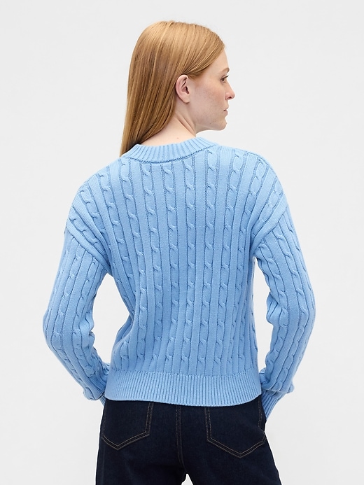 Image number 2 showing, Relaxed Cable-Knit Crewneck Sweater