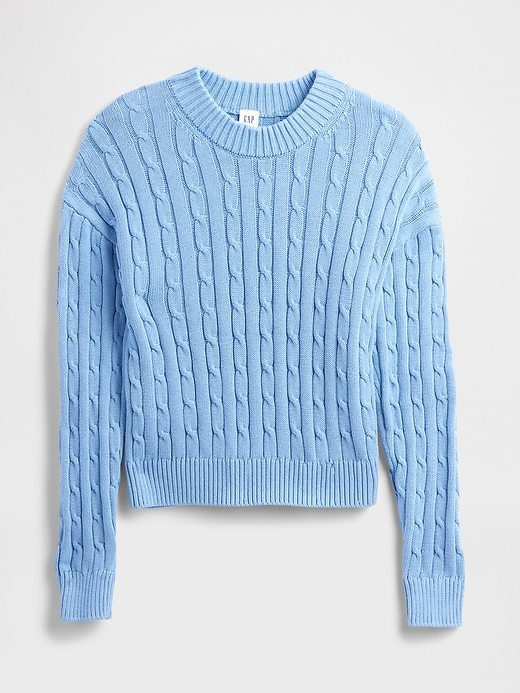 Image number 5 showing, Relaxed Cable-Knit Crewneck Sweater