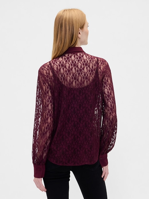 Image number 2 showing, Relaxed Sheer Lace Shirt