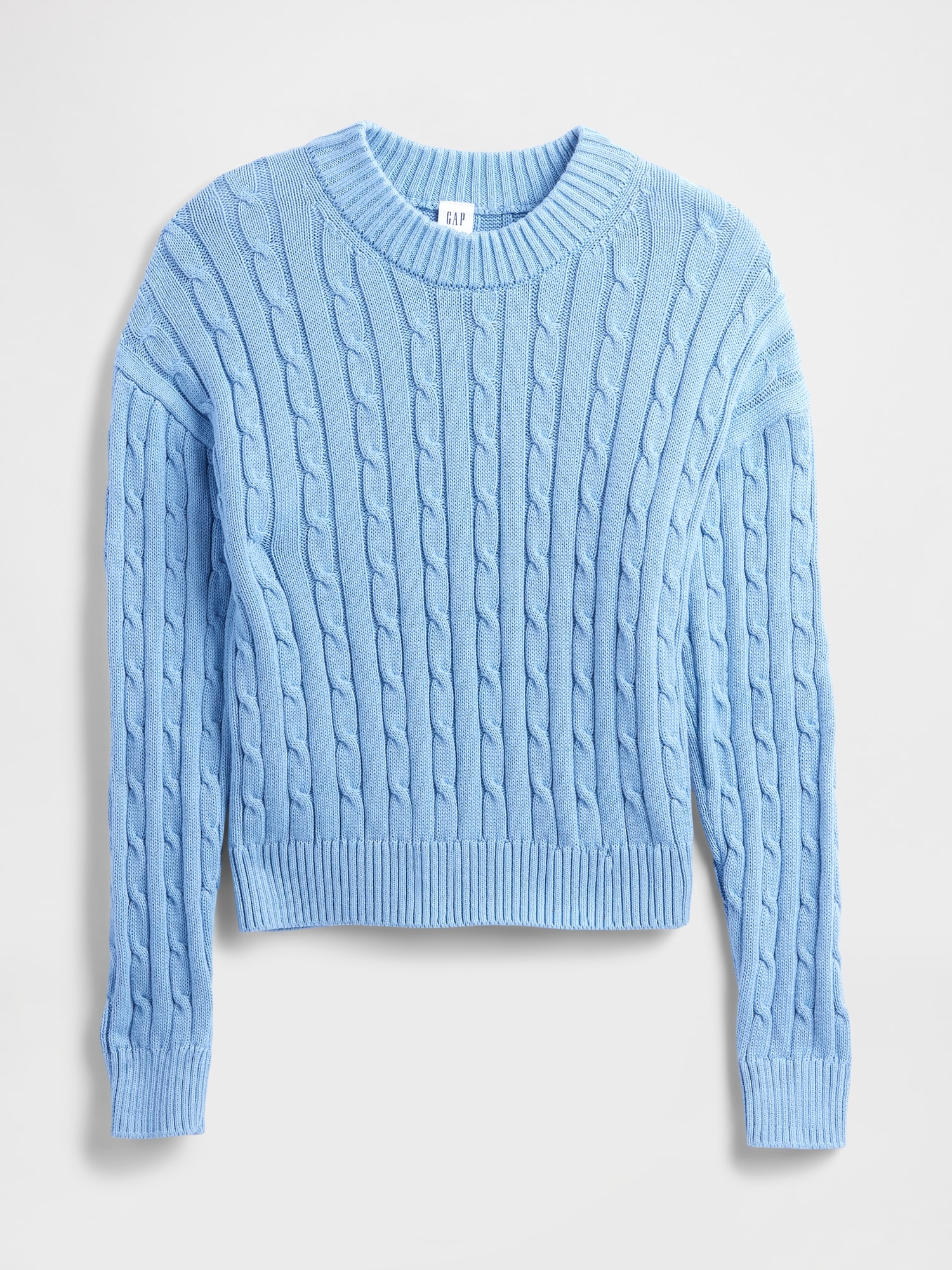 Gap Factory Relaxed Cable-knit Crewneck Sweater In Blue