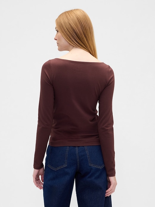 Image number 2 showing, Stretch Jersey Boatneck T-Shirt