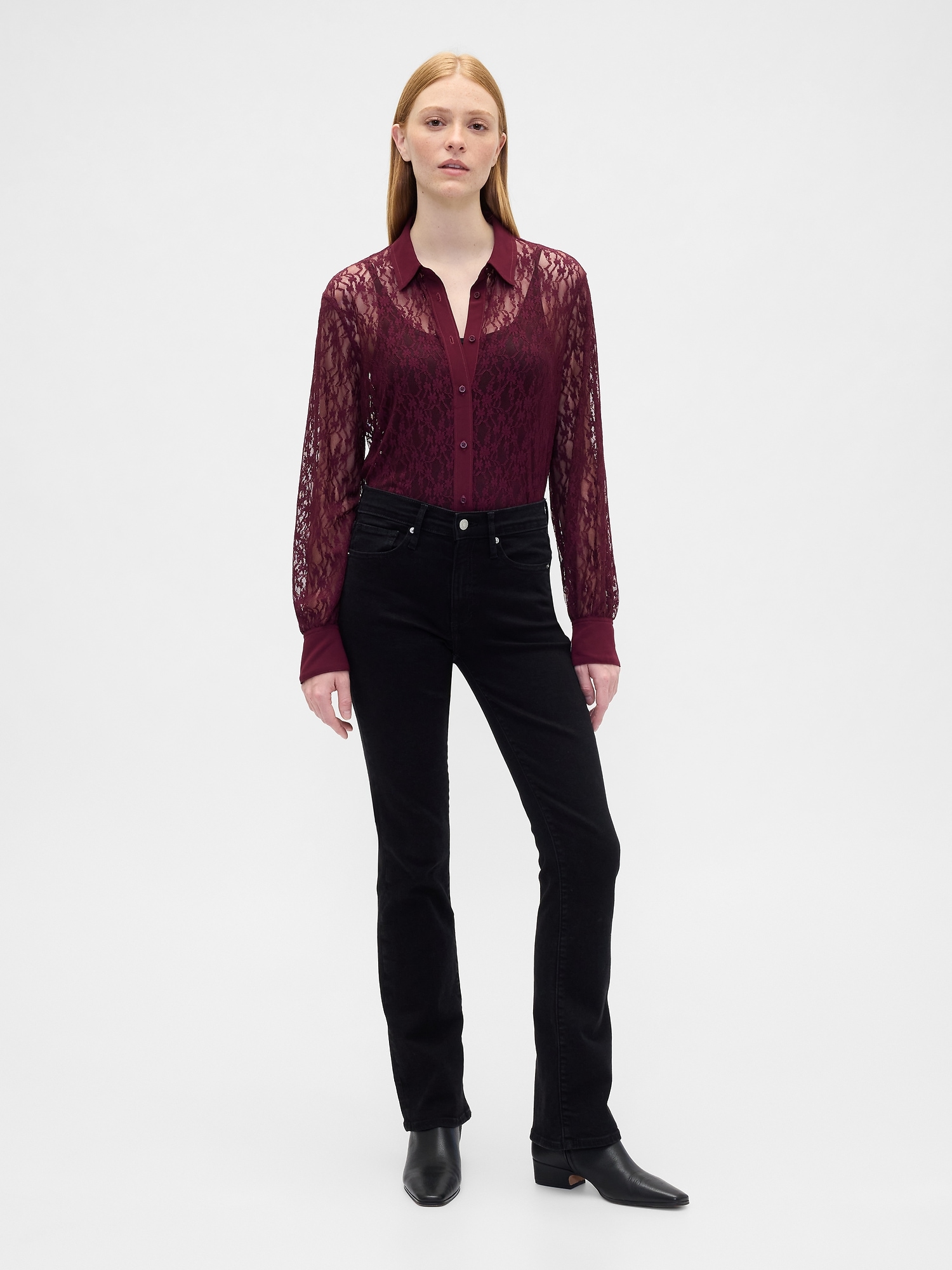 Relaxed Sheer Lace Shirt | Gap Factory