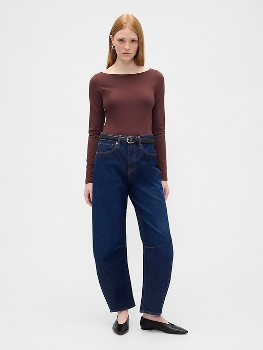 Image number 3 showing, Stretch Jersey Boatneck T-Shirt