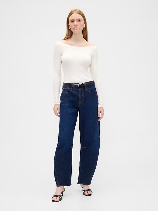 Image number 3 showing, Ribbed Off-Shoulder Sweater