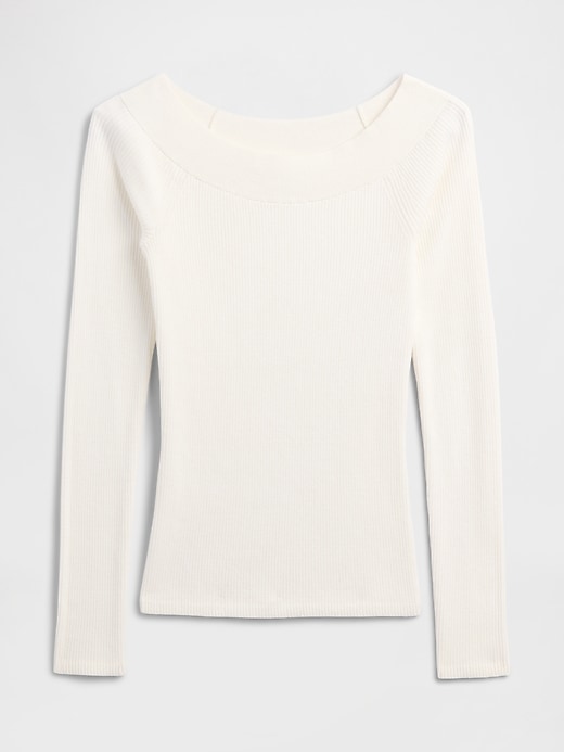 Image number 5 showing, Ribbed Off-Shoulder Sweater