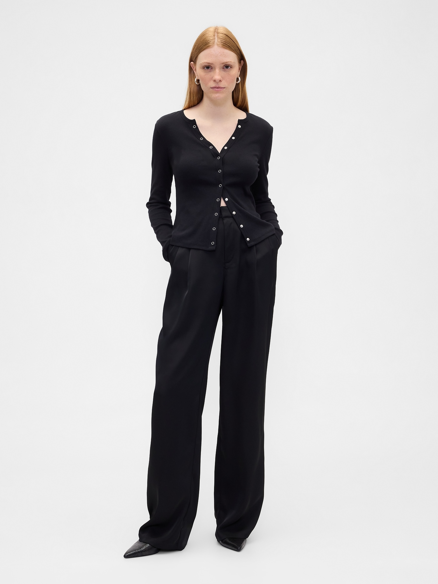 Easy Satin Trousers - Black