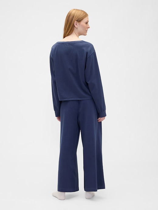 Image number 2 showing, Pull-On Wide-Leg Crop PJ Pants