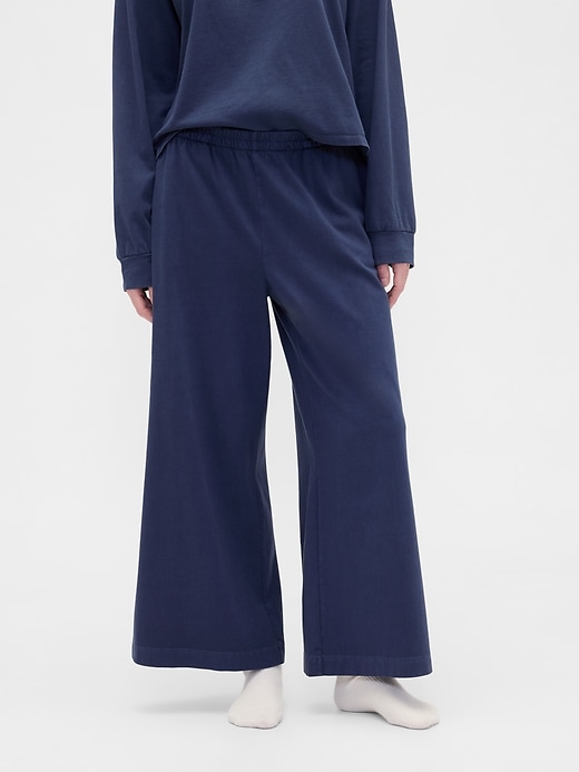 Image number 3 showing, Pull-On Wide-Leg Crop PJ Pants